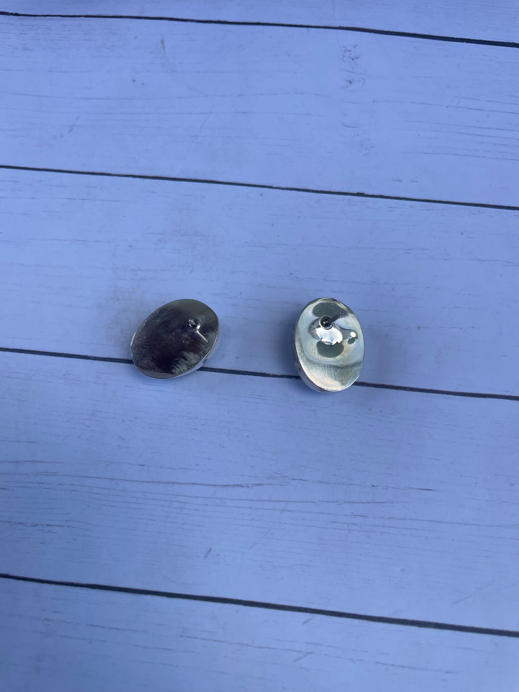 Handcrafted Turquoise And Sterling Silver Post Earrings