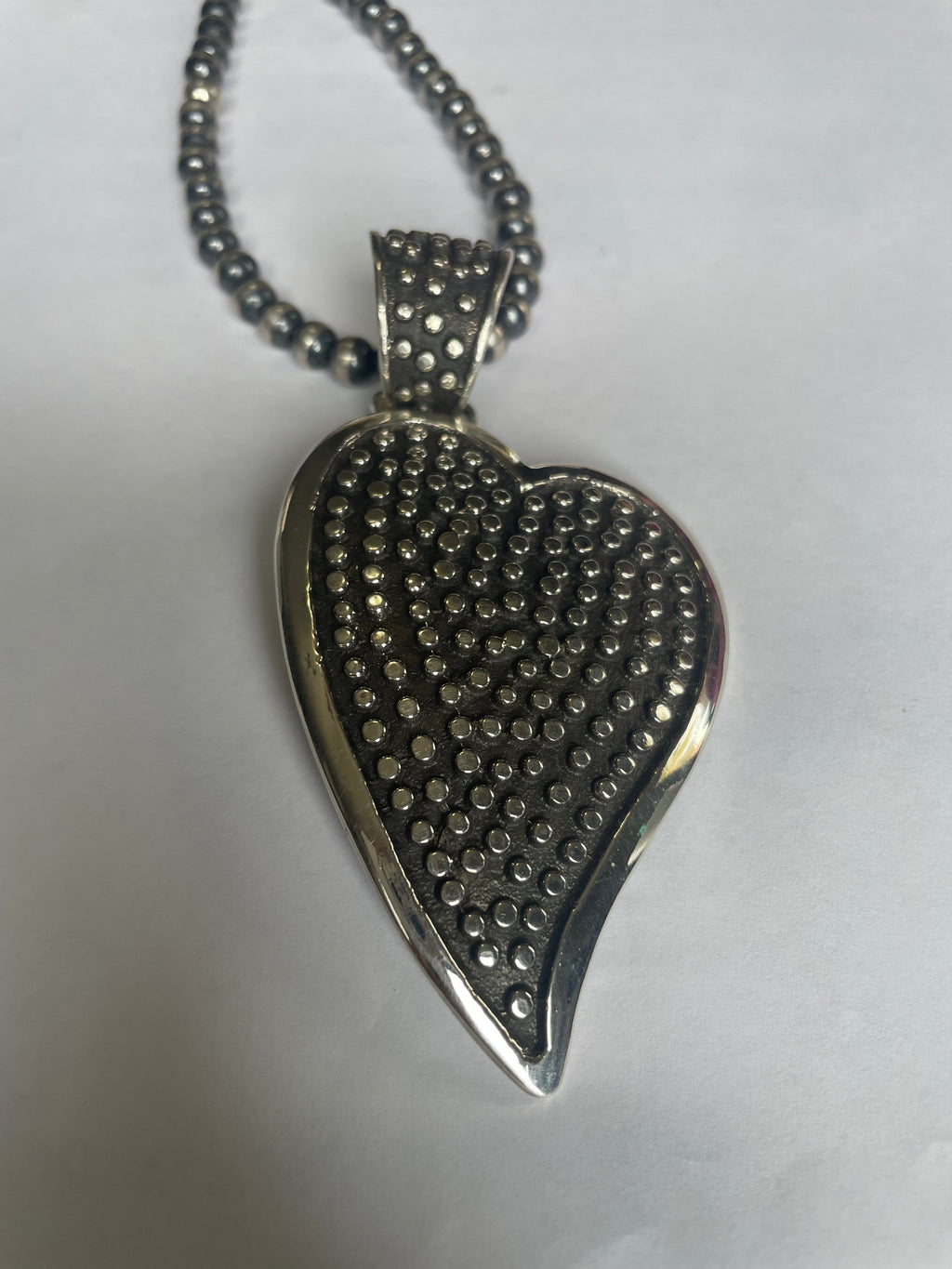 Handcrafted Sterling Silver Heart Pendant Signed