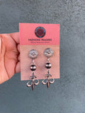 Handcrafted Sterling Silver Flower Dangle Earrings