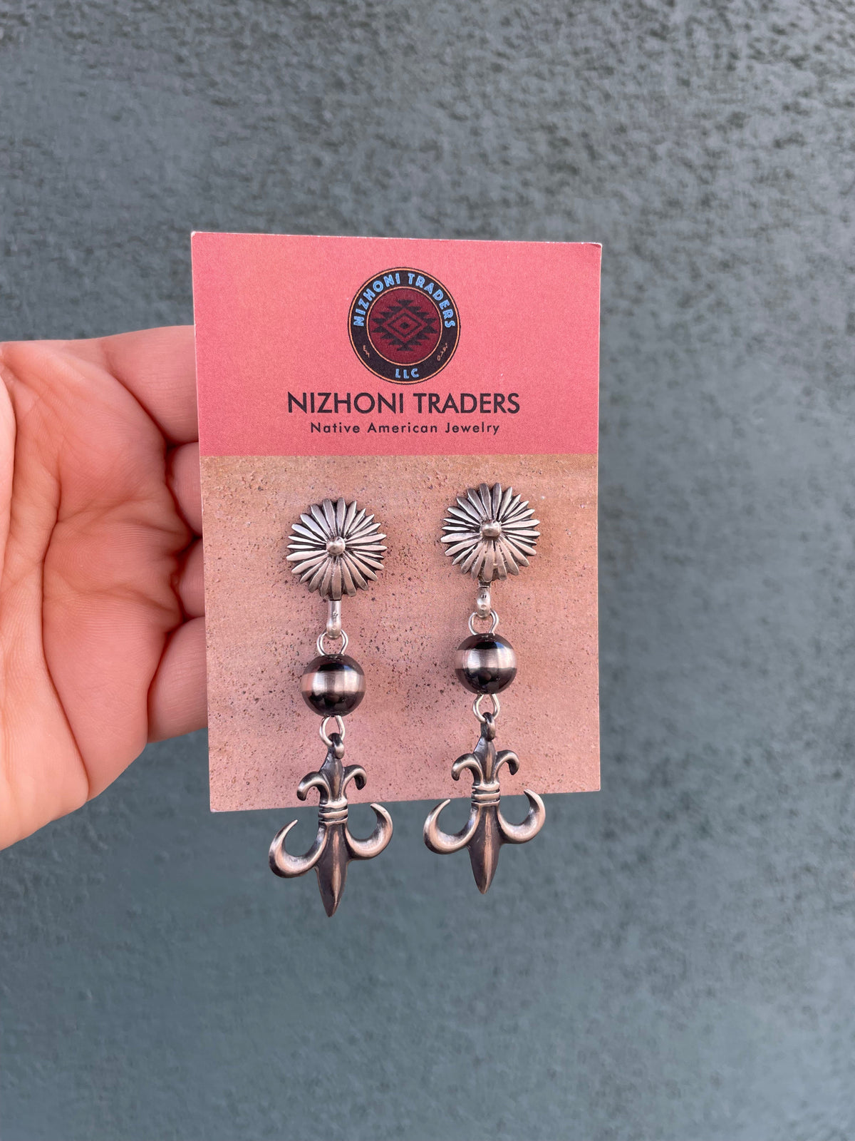 Handcrafted Sterling Silver Flower Dangle Earrings