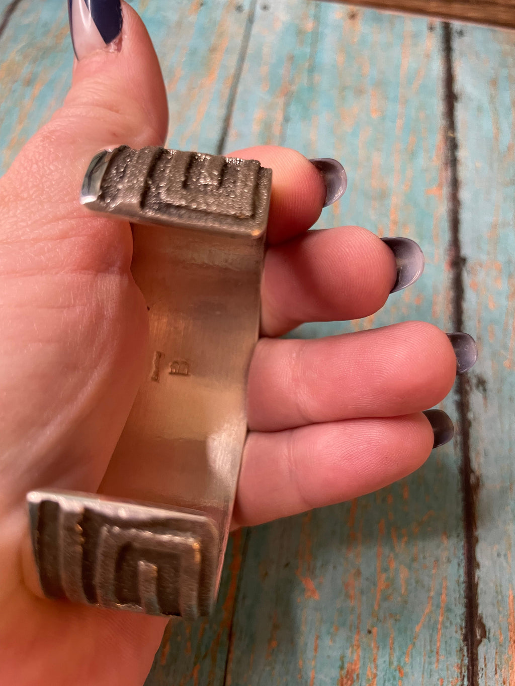 Handcrafted Sterling Silver Bracelet Stamped And Signed