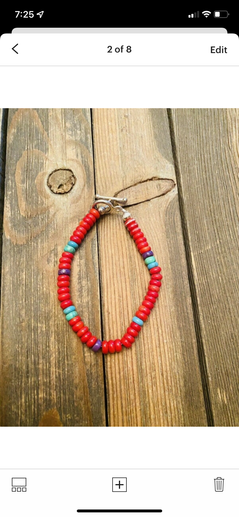 Handcrafted Coral & Multi Stone Sterling Silver Beaded Bracelet