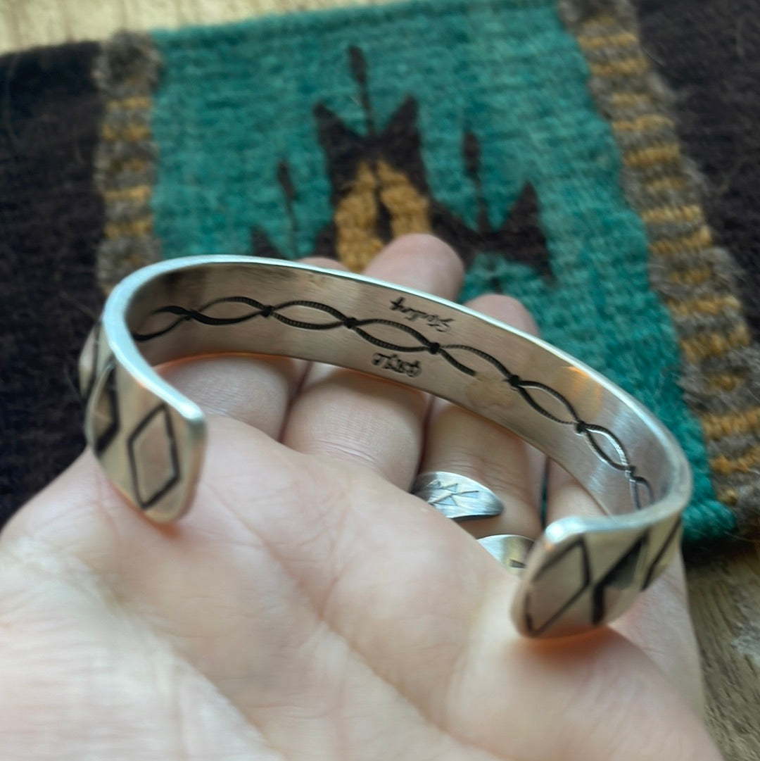 “The Blake” Amazing Handcrafted Sterling Silver Cuff Bracelet Signed