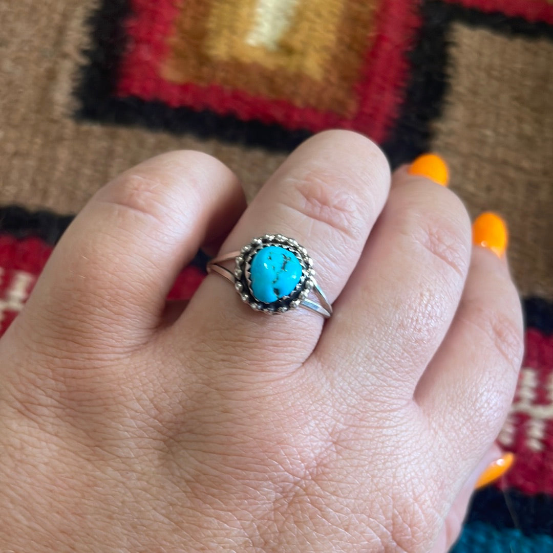 Handcrafted Single Stone Turquoise Sterling Silver Ring