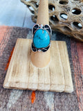 Handcrafted Turquoise & Sterling Silver Ring Size 6