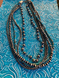 Handcrafted Turquoise & Sterling Silver 5 strand Beaded Necklace