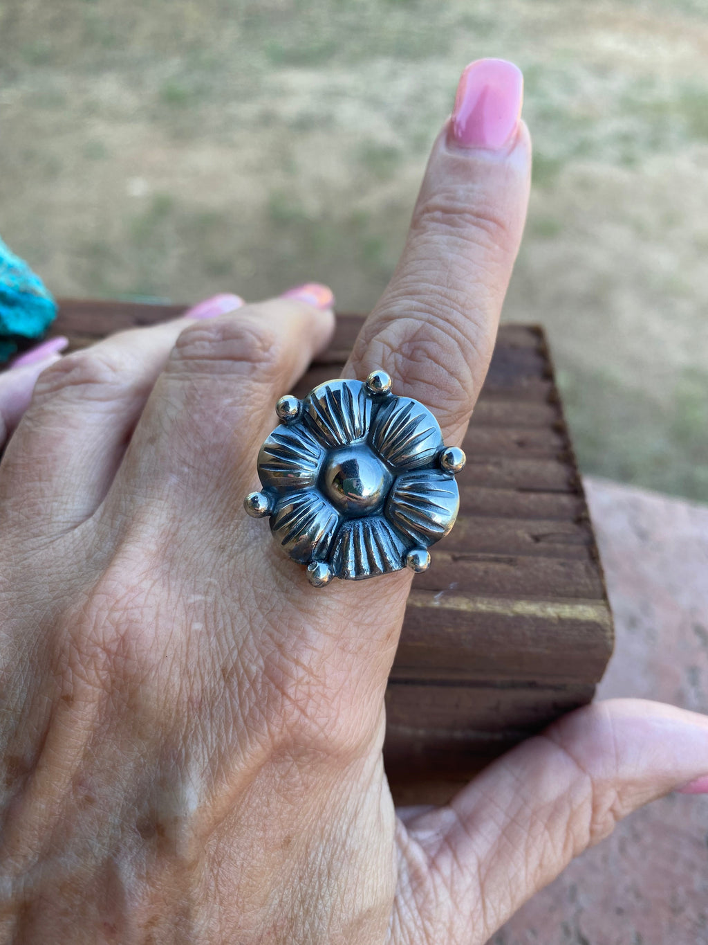 Handcrafted Sterling Silver Adjustable Flower Ring