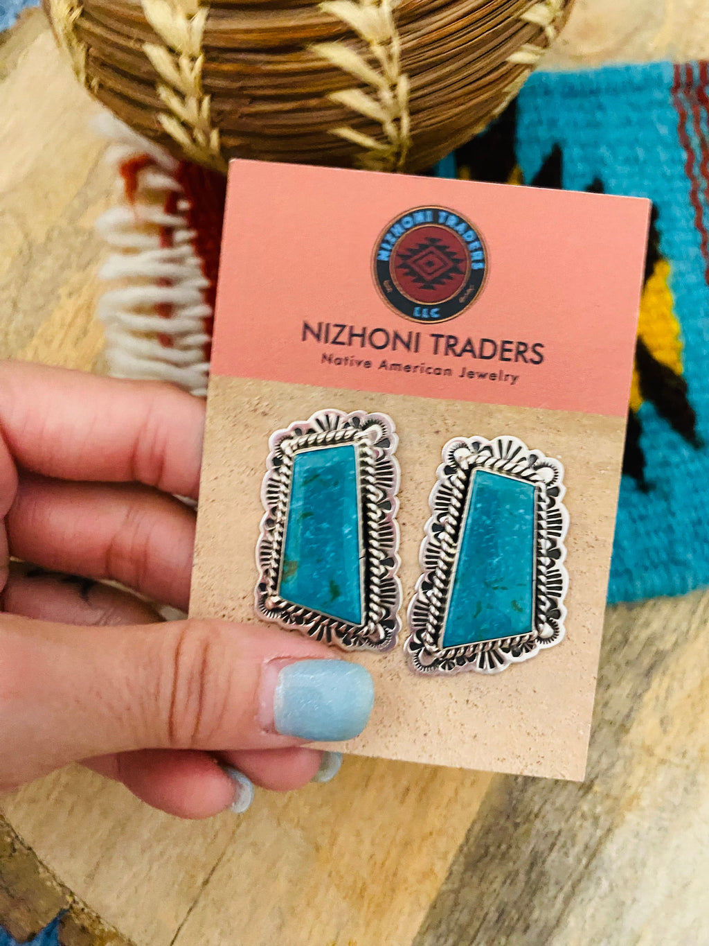 Handcrafted Sterling Silver & Turquoise Post Earrings