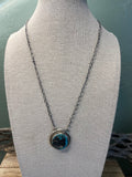 Handcrafted Sterling Silver And Kingman Turquoise Necklace Signed