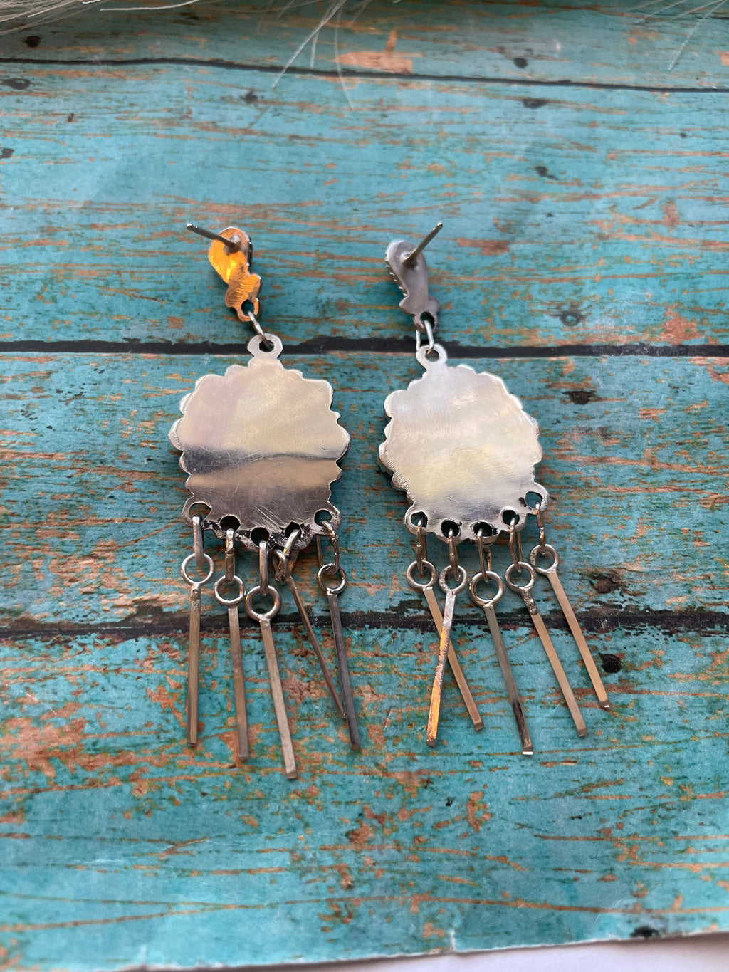 Handcrafted Sterling Silver & Turquoise 3 Inch Dangle Earrings