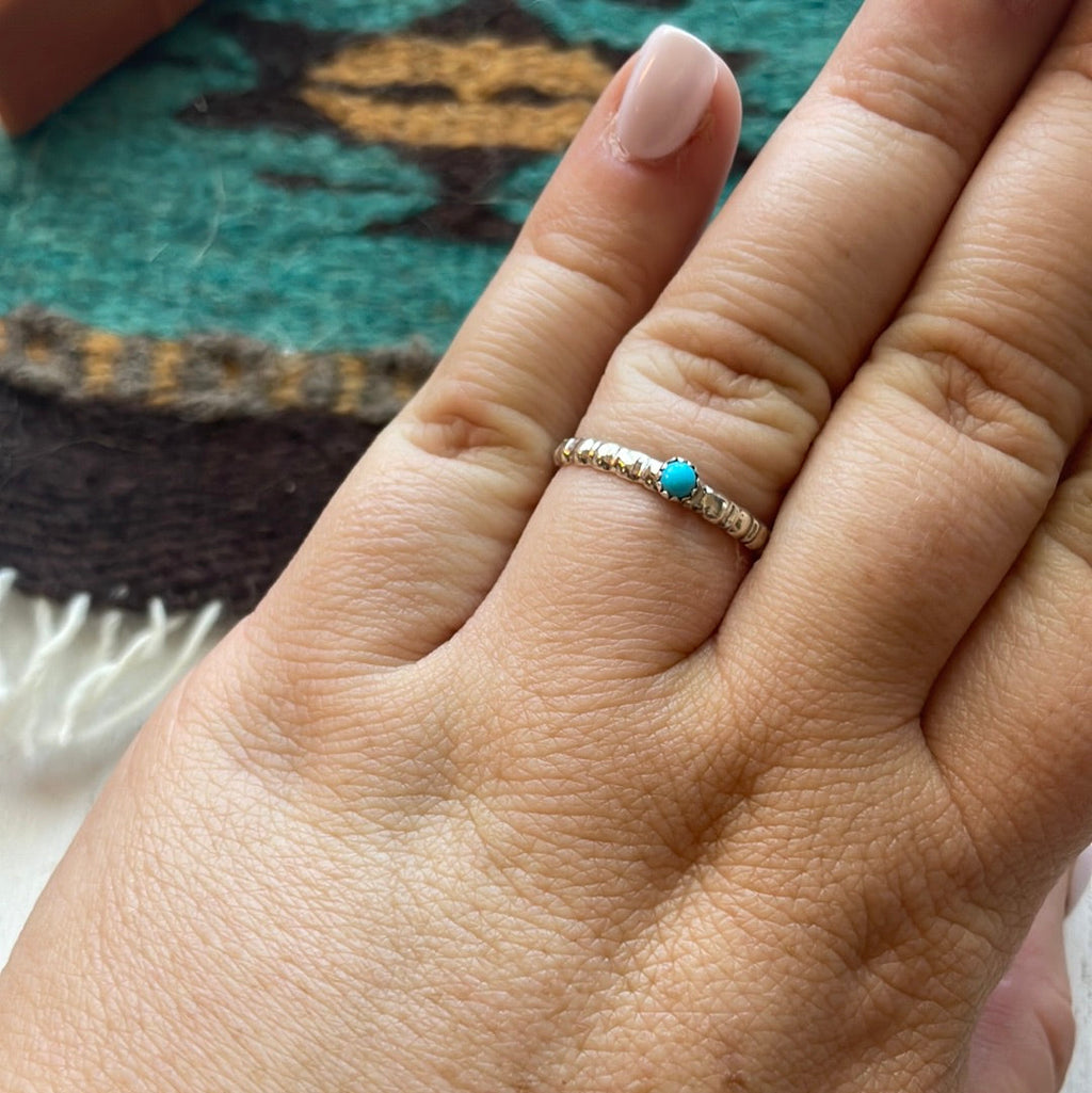 “The Dainty” Handcrafted Sterling Silver & Turquoise Ring