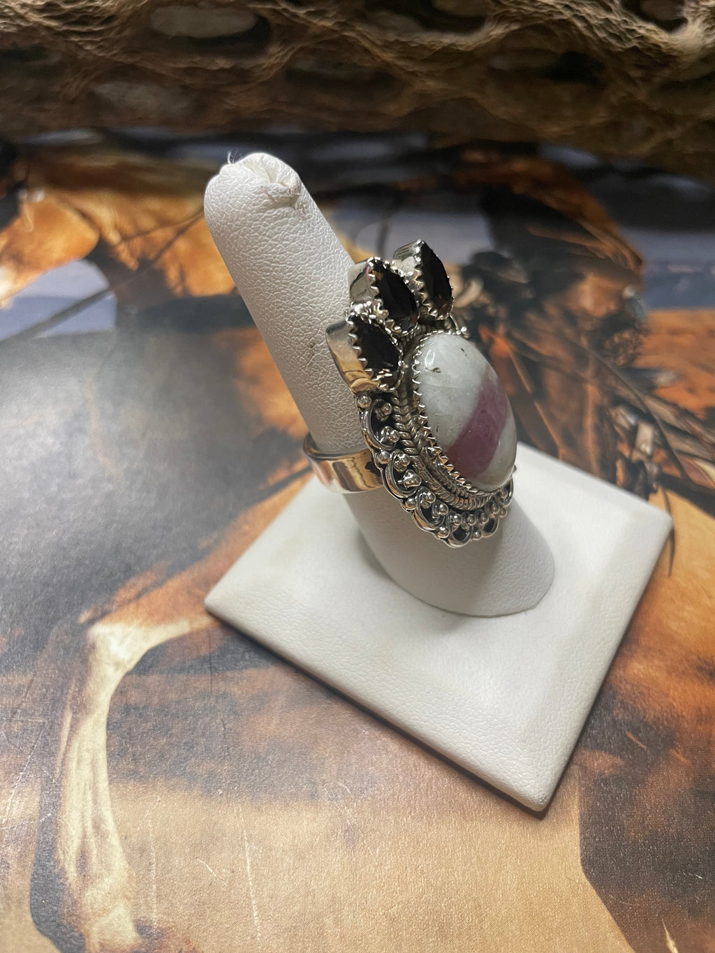 Handmade Tourmaline Quartz Adjustable Ring
