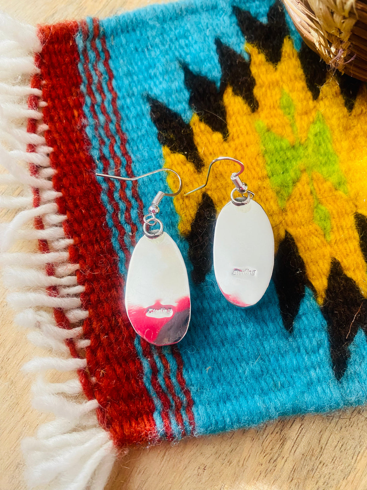 Handcrafted Turquoise & Sterling Silver Dangle Earrings