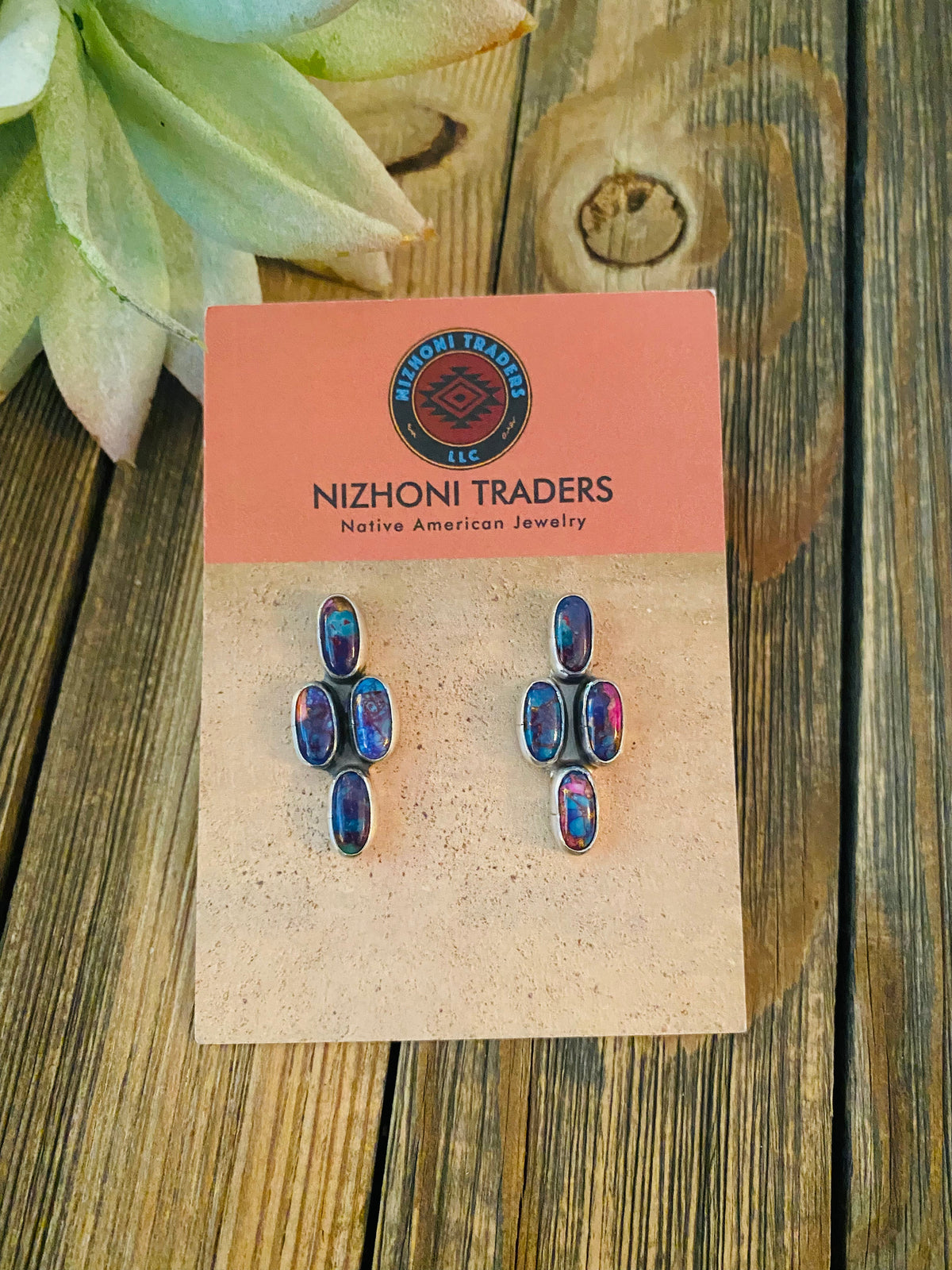 Handcrafted Pink Dream Mohave & Sterling Silver Post Earrings