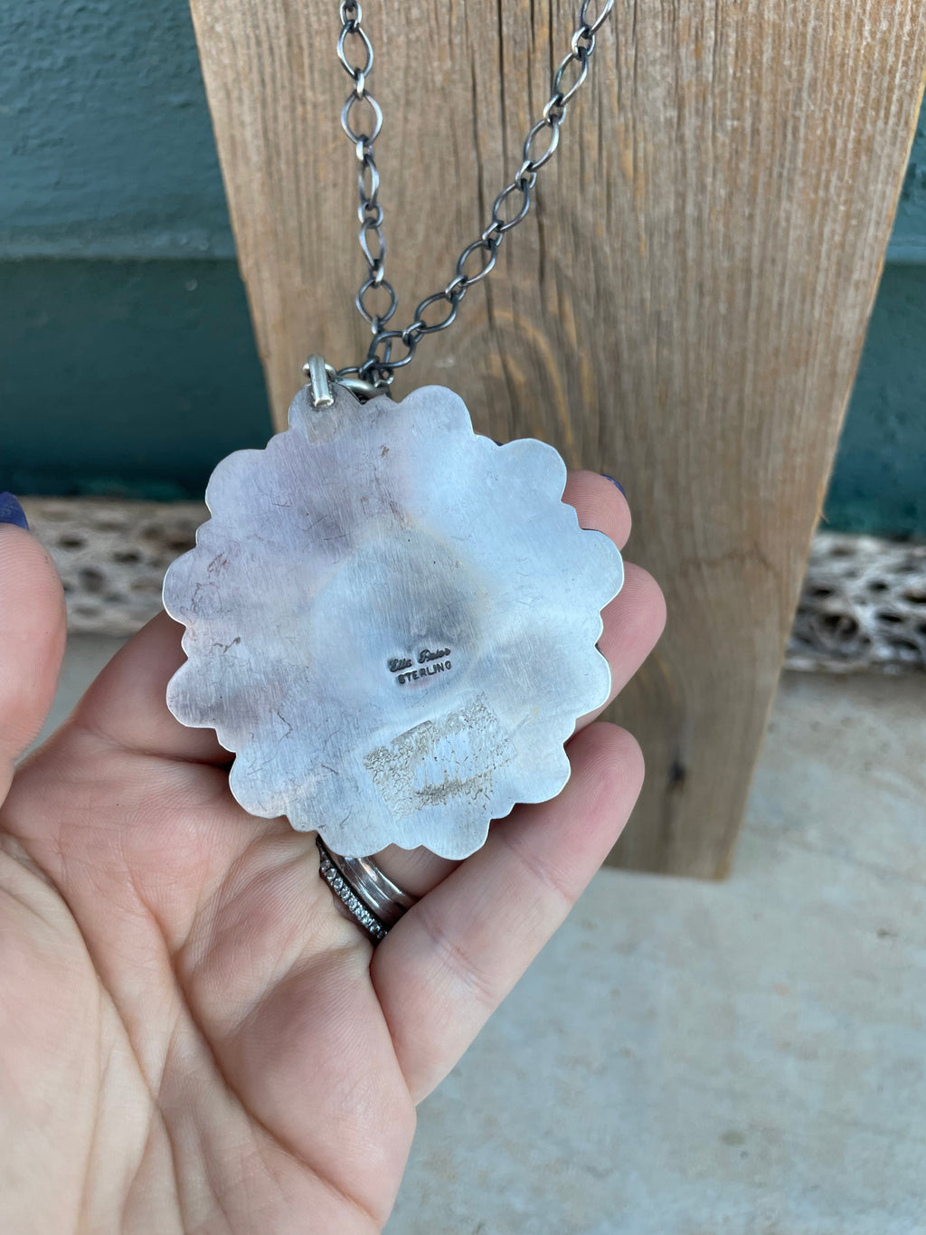 Handcrafted Sterling Silver And White Buffalo Cluster Necklace By Ella Peter