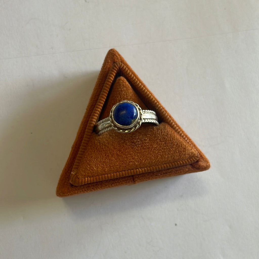 Handcrafted Lapis & Sterling Silver Double Braided Ring