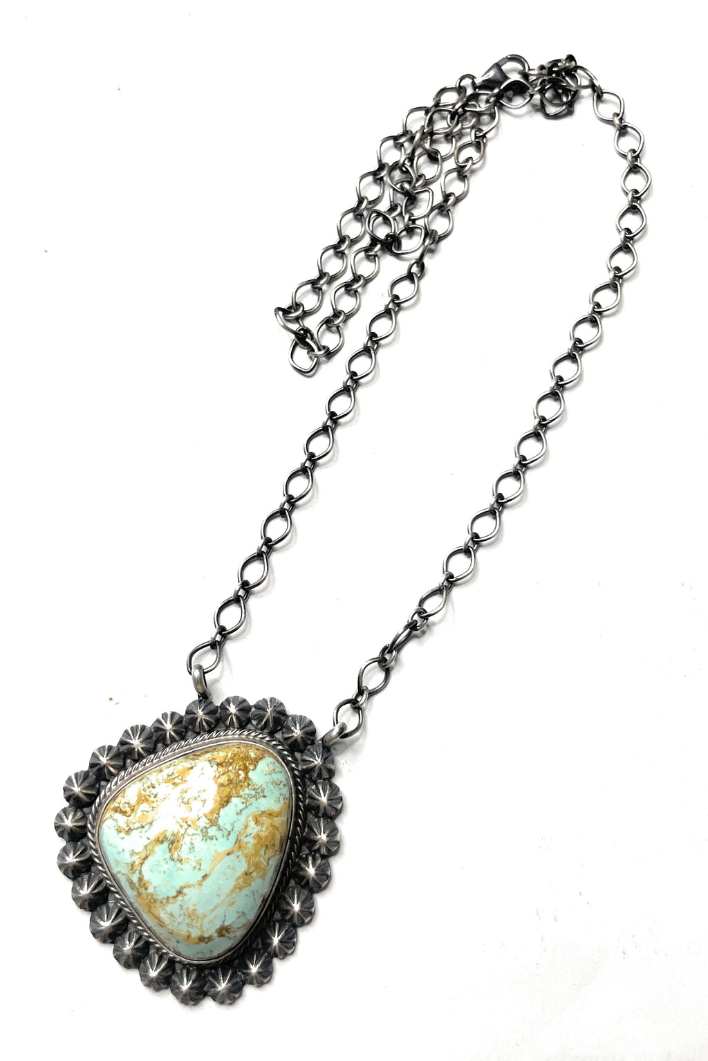 Handcrafted Sterling Silver And Turquoise Necklace By Tom Loy
