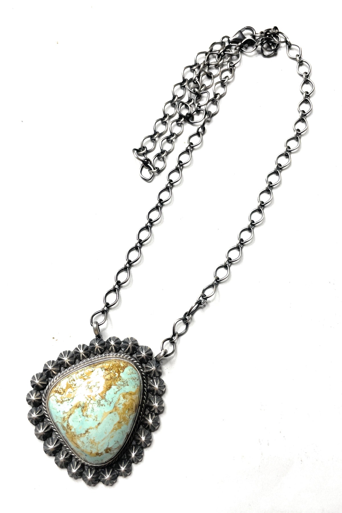 Handcrafted Sterling Silver And Turquoise Necklace By Tom Loy