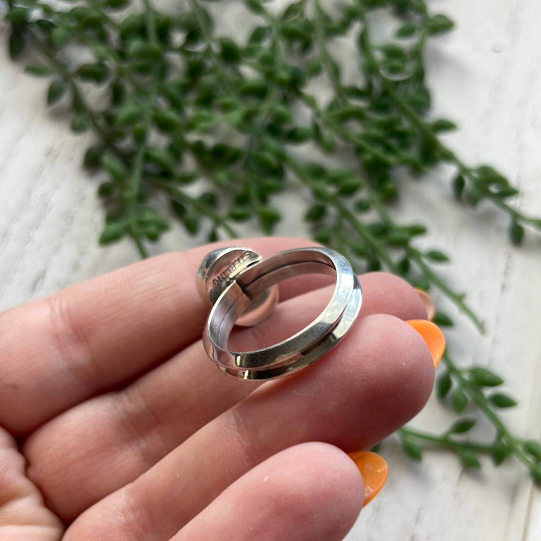 Handcrafted Sterling Silver Single Stone Oval Turquoise Ring