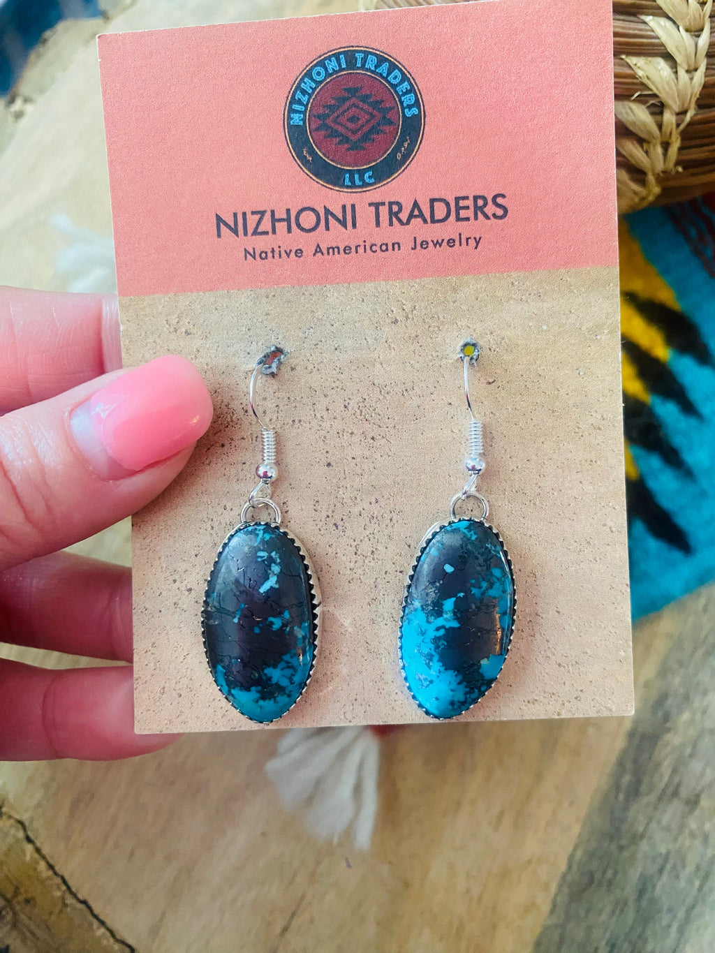 Handcrafted Turquoise & Sterling Silver Dangle Earrings