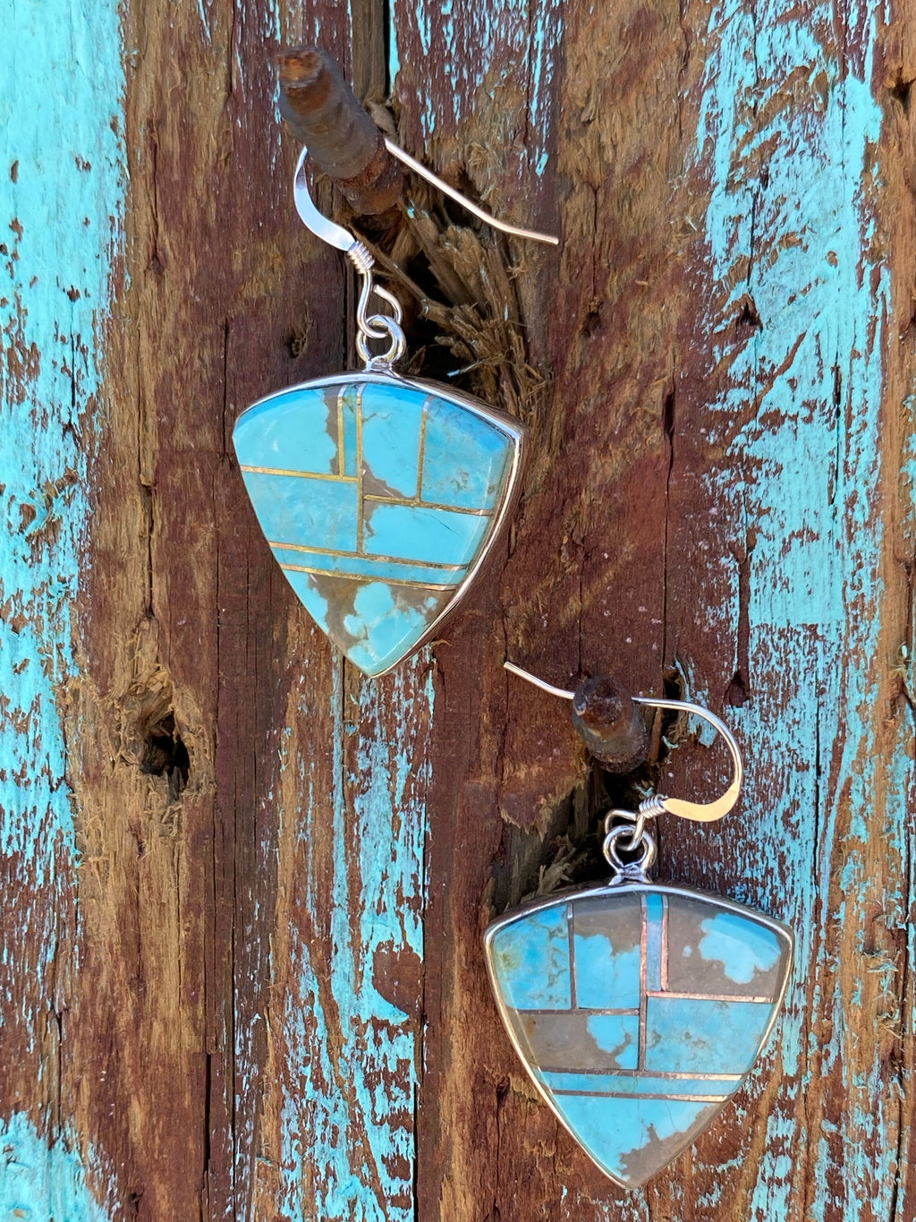 Handcrafted Turquoise 8 & Sterling Silver Dangle Earrings