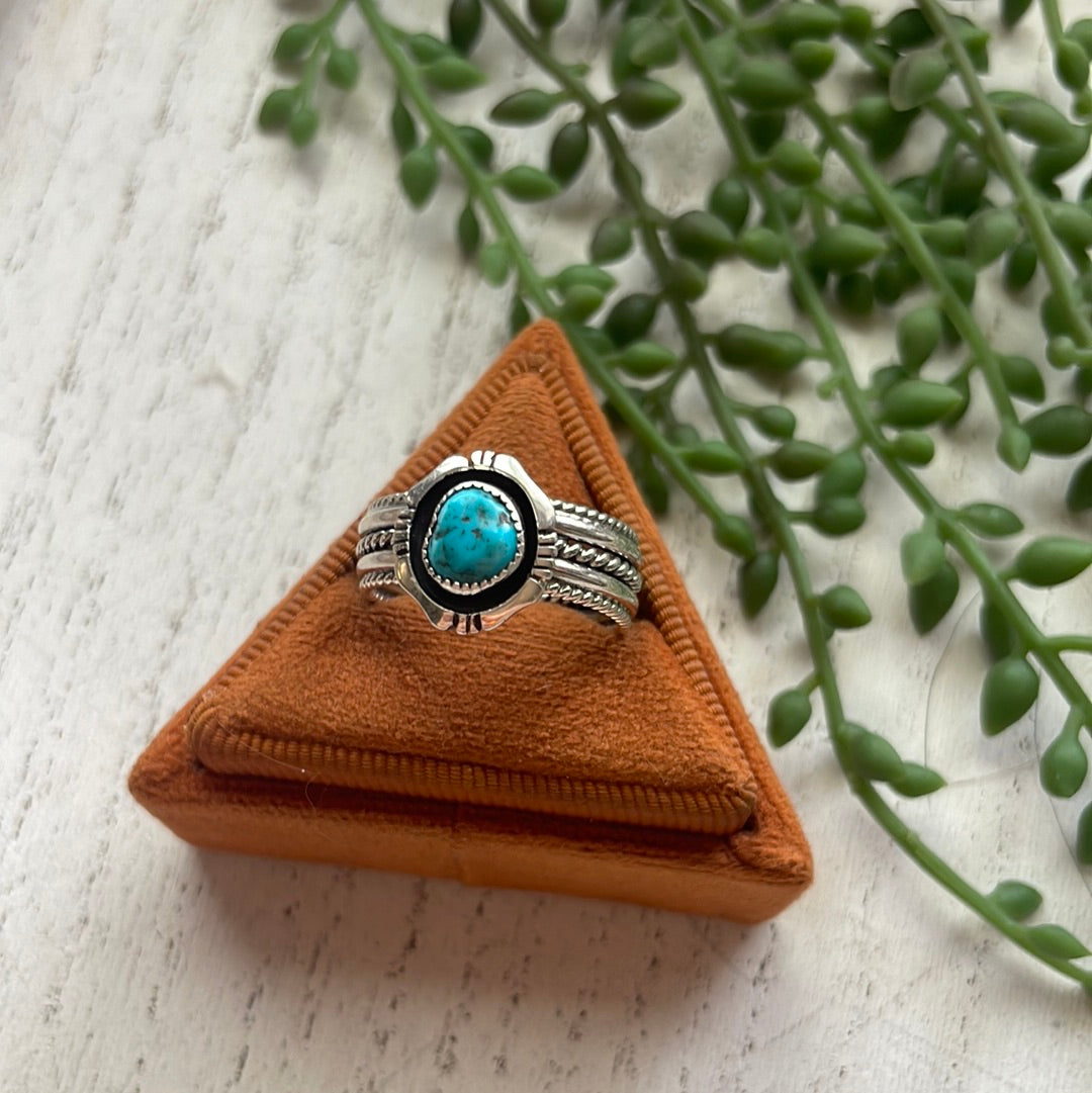 “The Bordered” Handcrafted Turquoise Sterling Silver Ring