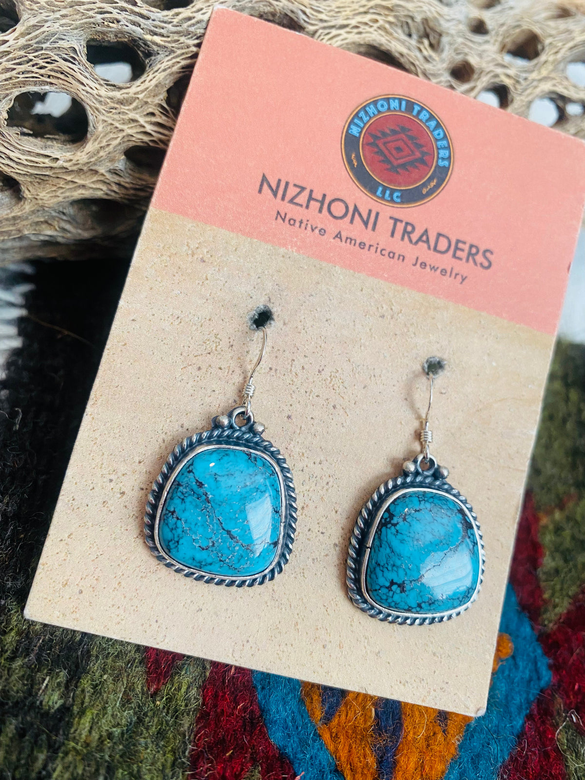 Handcrafted Turquoise & Sterling Silver Dangle Earrings