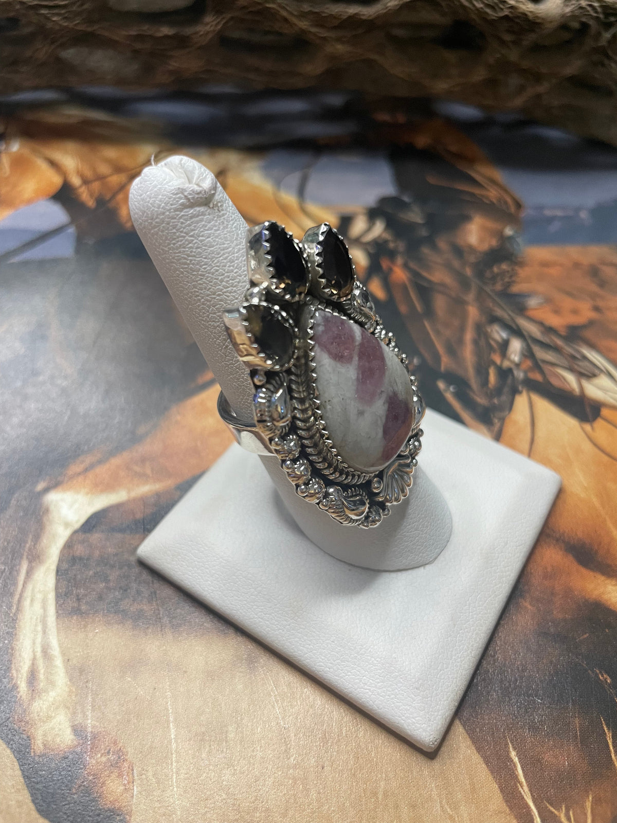 Handmade Tourmaline Quartz Adjustable Ring