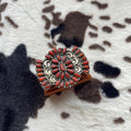Handcrafted  Coral & Sterling Silver Ring Size 8 Signed