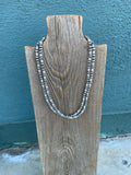 Handcrafted Pink Conch & Sterling Silver Beaded Necklace 18-20”