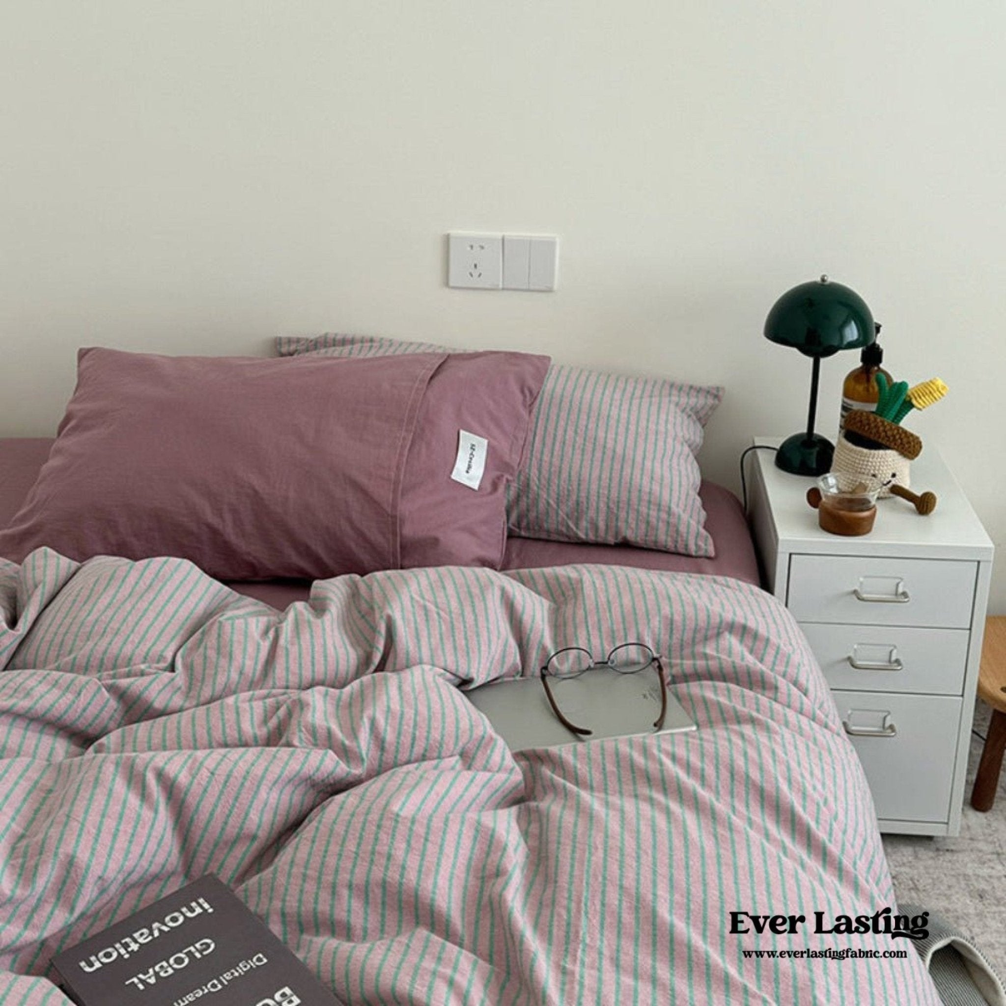 James Striped Bedding Set / Green