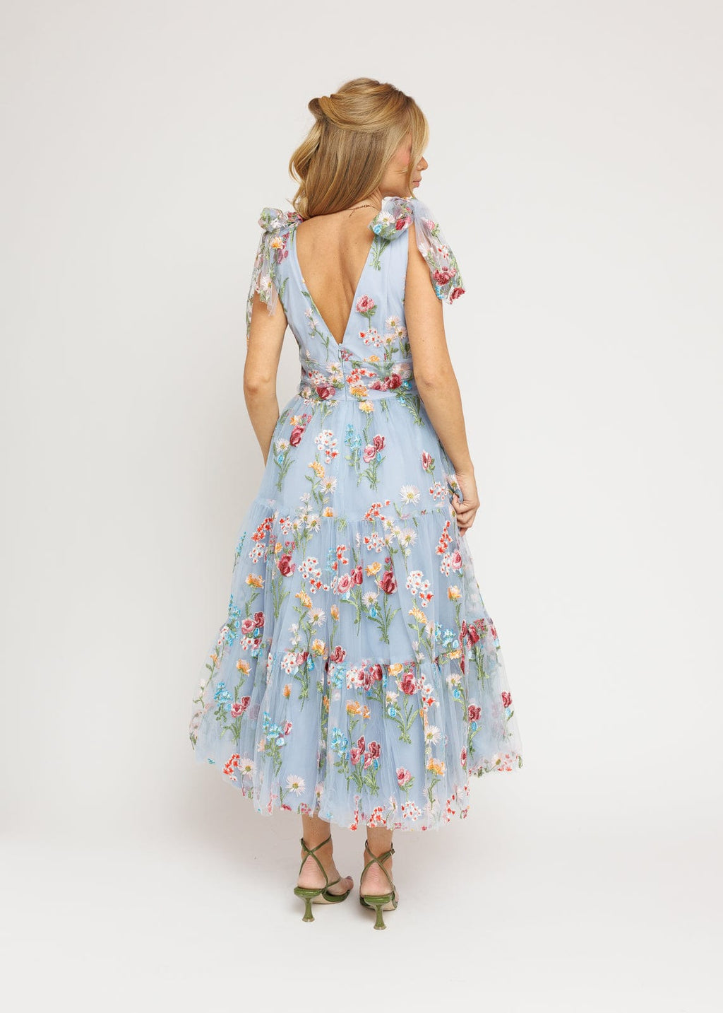 Margaret Floral Midi Dress Blue