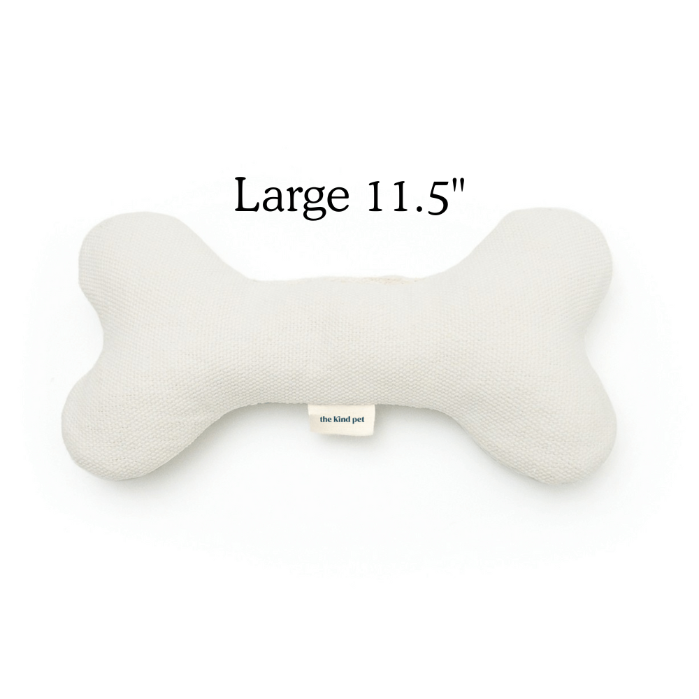 Plush Hemp Dog Toy Bone for Gentle Chewers | Boba & Vespa