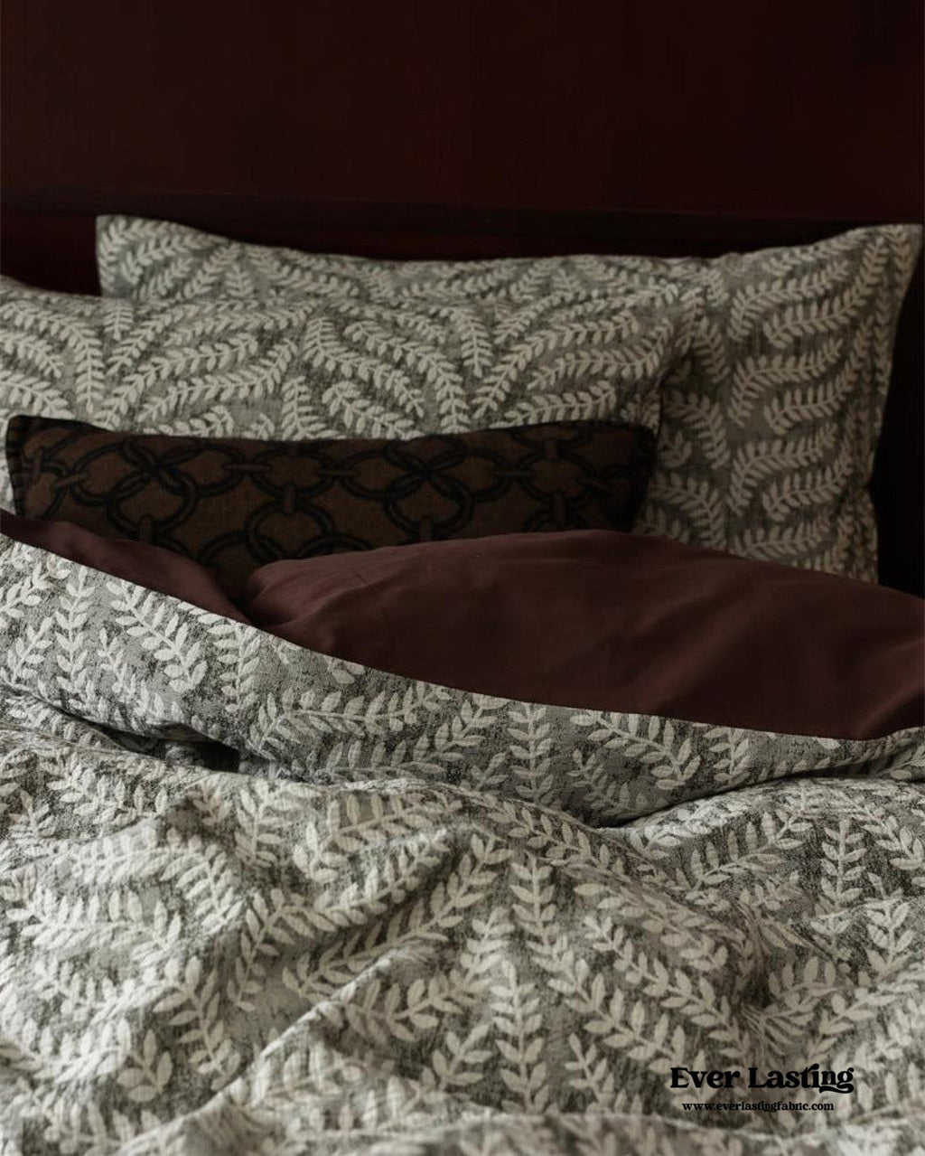 Lucien Silky Vintage Jacquard Bedding Set / Brown