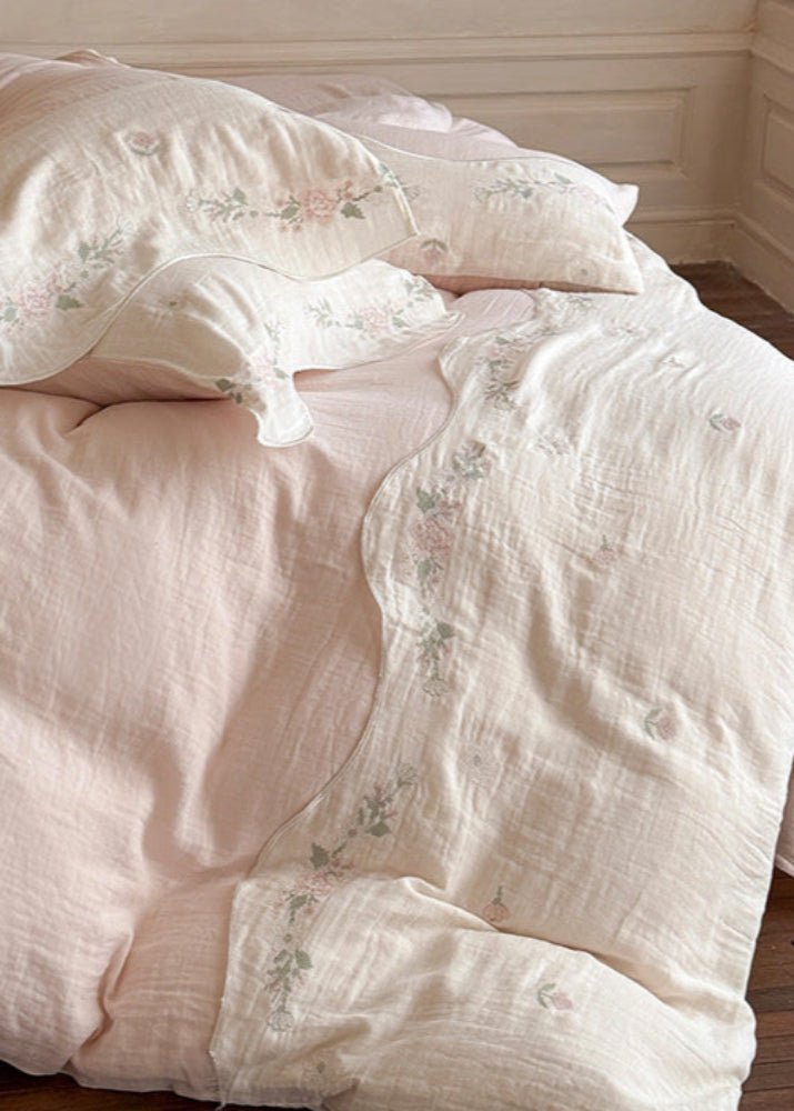 Maeve Floral Double Gauze Bedding Set / Khaki
