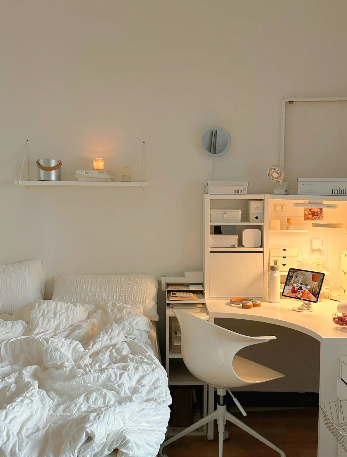 Minimal Bubble Textured Bedding Set / White