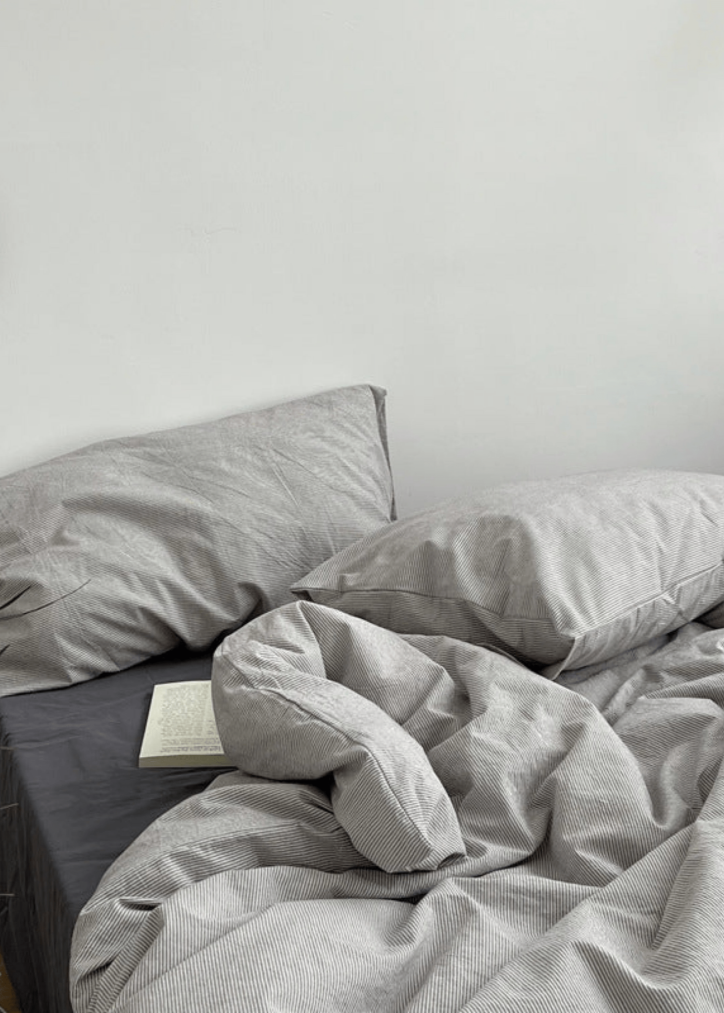 Minimal Mixed Gingham Bedding Set / Gray