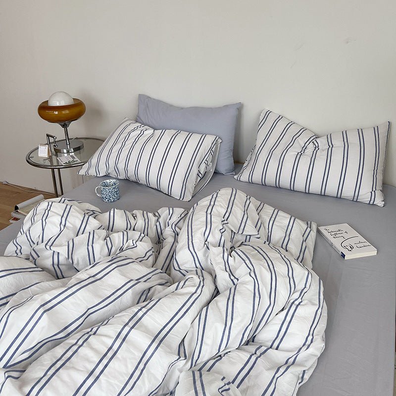 Minimal Stripe Bedding Set / Pink