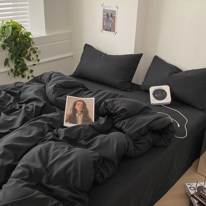 Mixed Color Bedding Set / Pastel Pink + Black