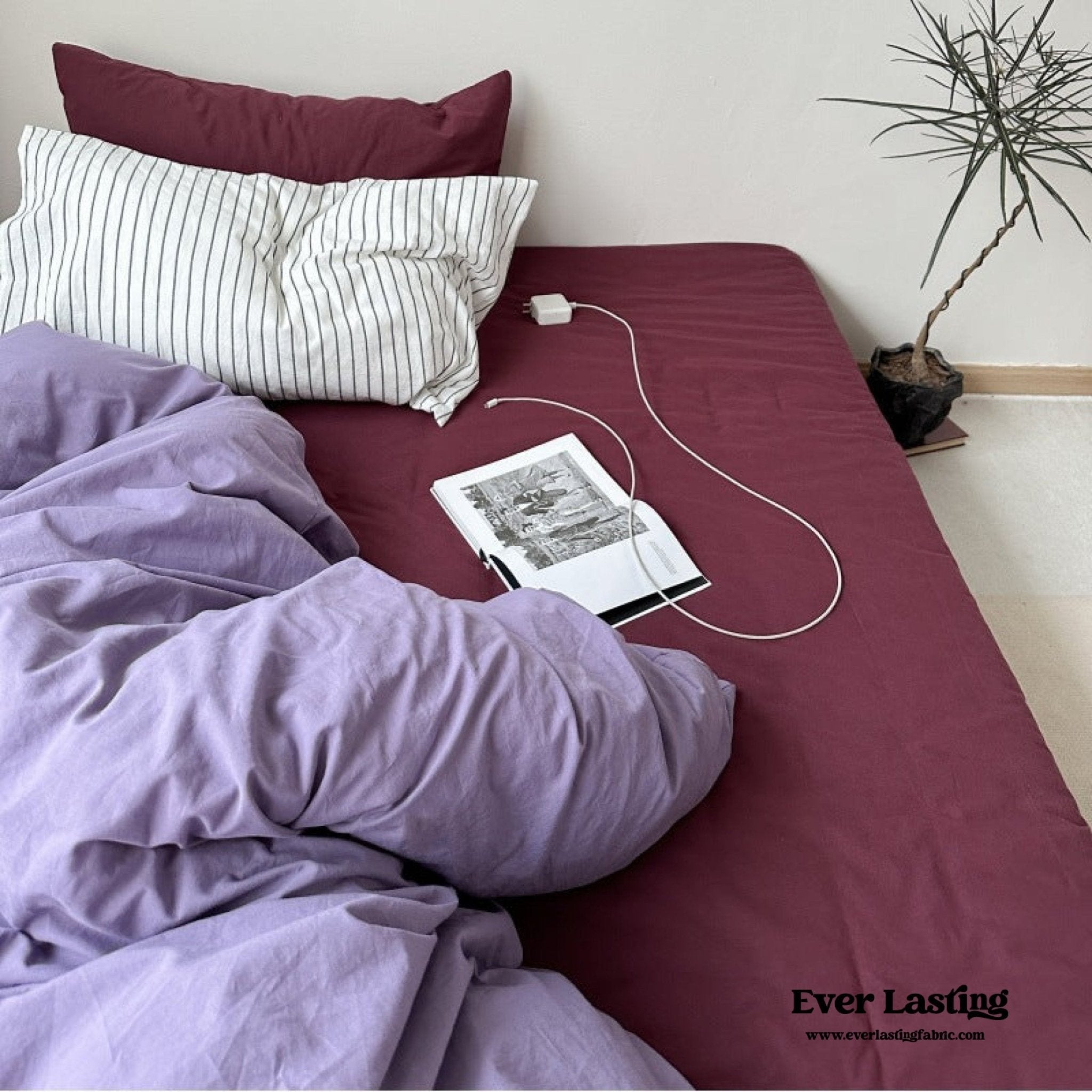 Mixed Color Berry Crush Washed Cotton Bedding Set