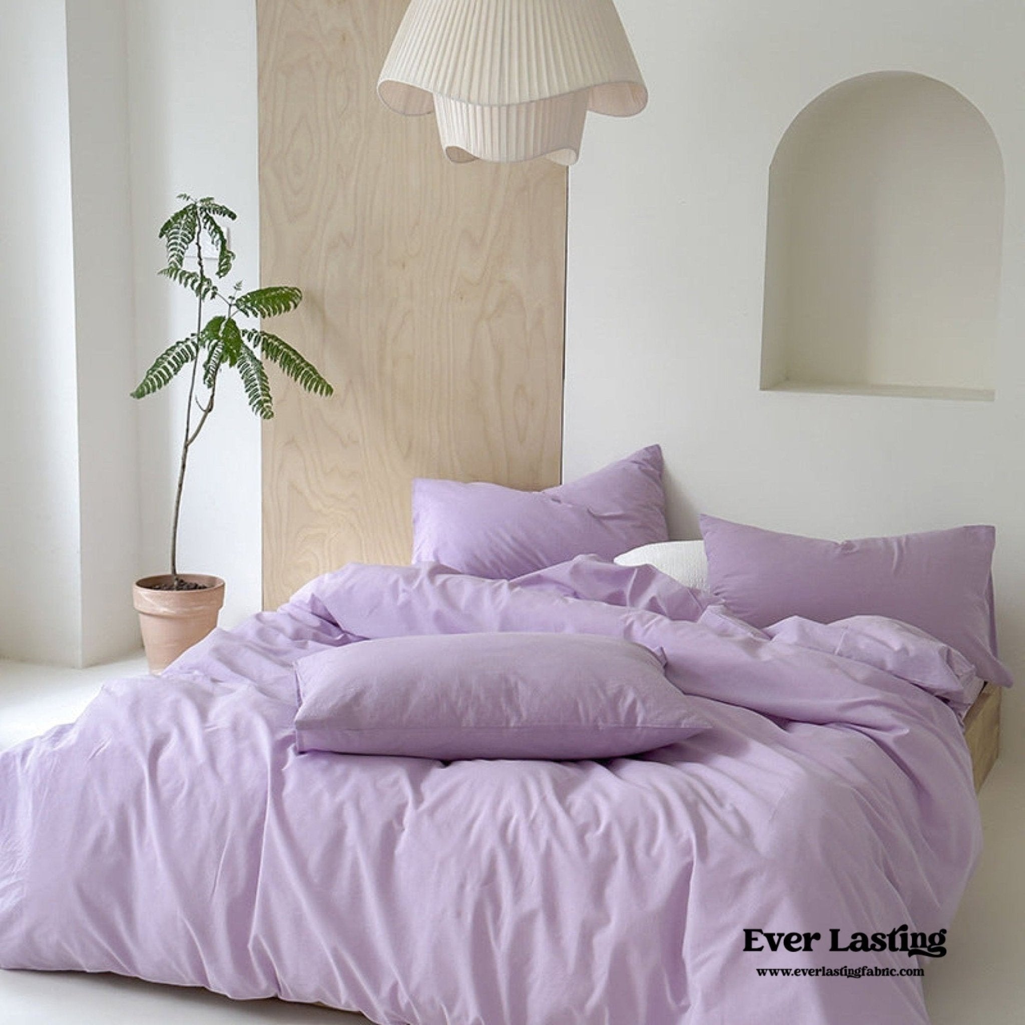 Modern Washed Cotton Bedding Set / Blue