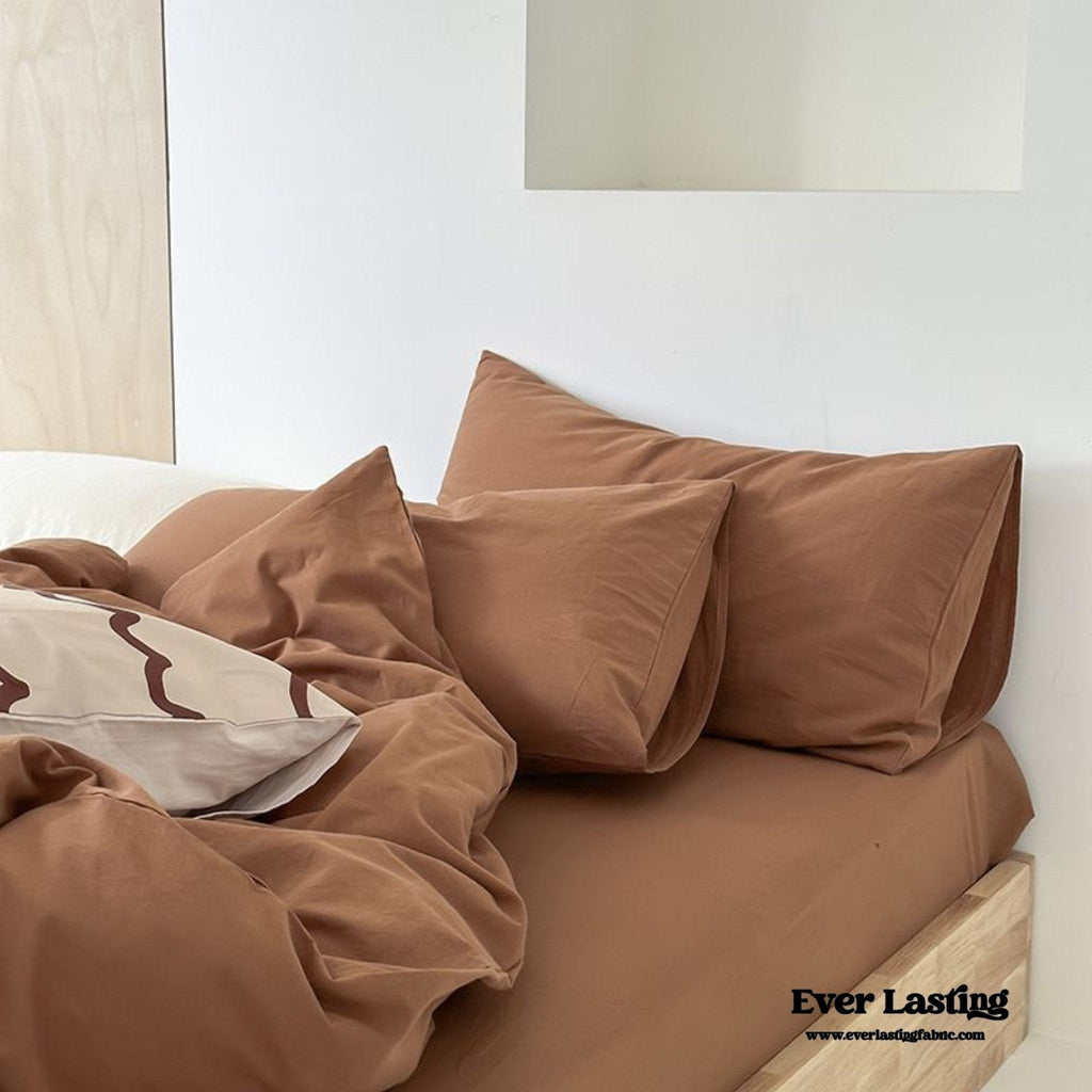 Modern Washed Cotton Bedding Set / Green