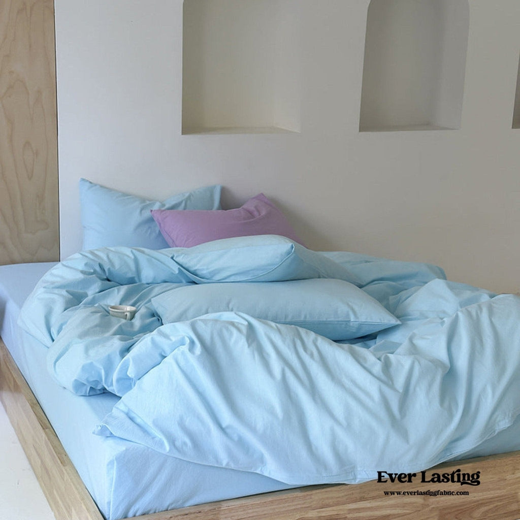 Modern Washed Cotton Bedding Set / Maple Red