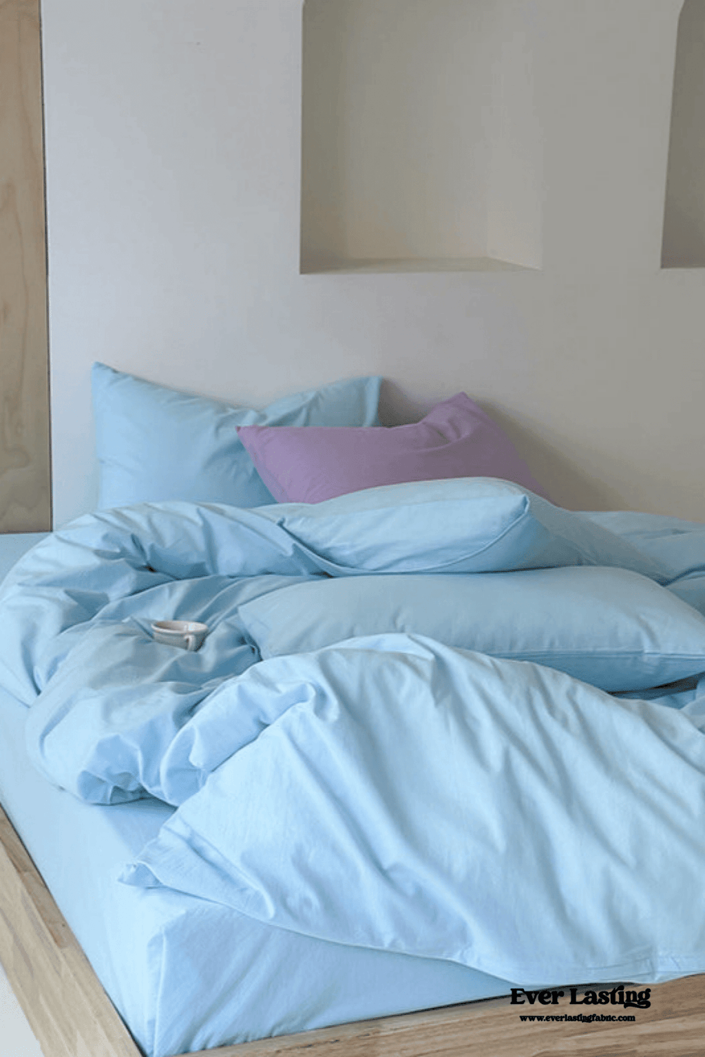 Modern Washed Cotton Bedding Set / Purple