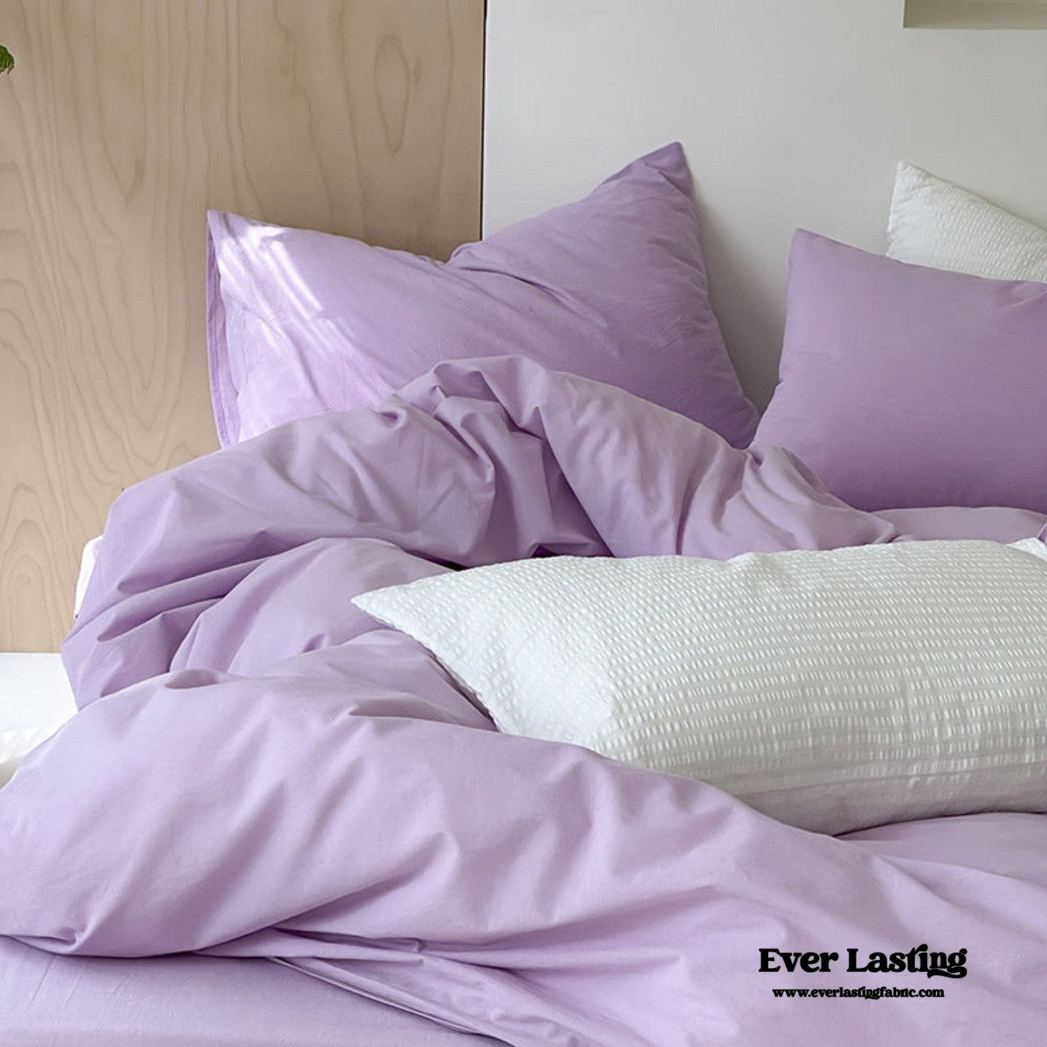 Modern Washed Cotton Bedding Set / Purple
