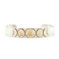 Moon Phase Cuff Bracelet in Sterling Silver and Brass