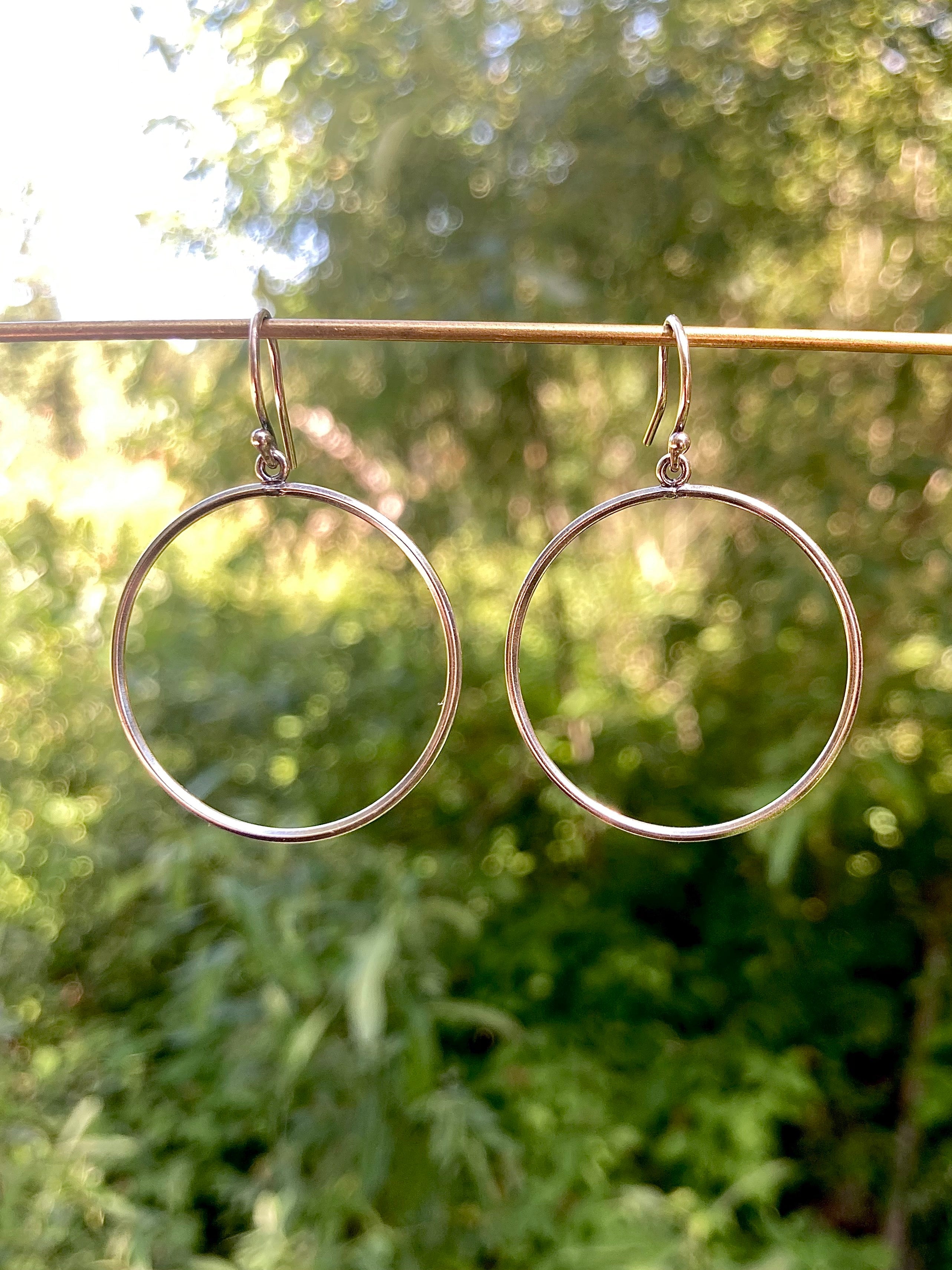 New Moon Hoop Earrings in Sterling Silver | Moon Phase Earrings