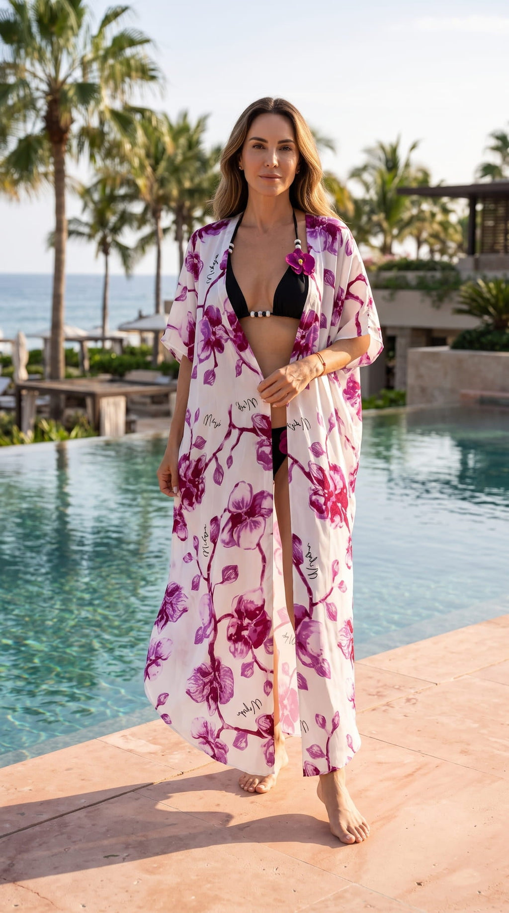 Miranda long cover up 100% Silk