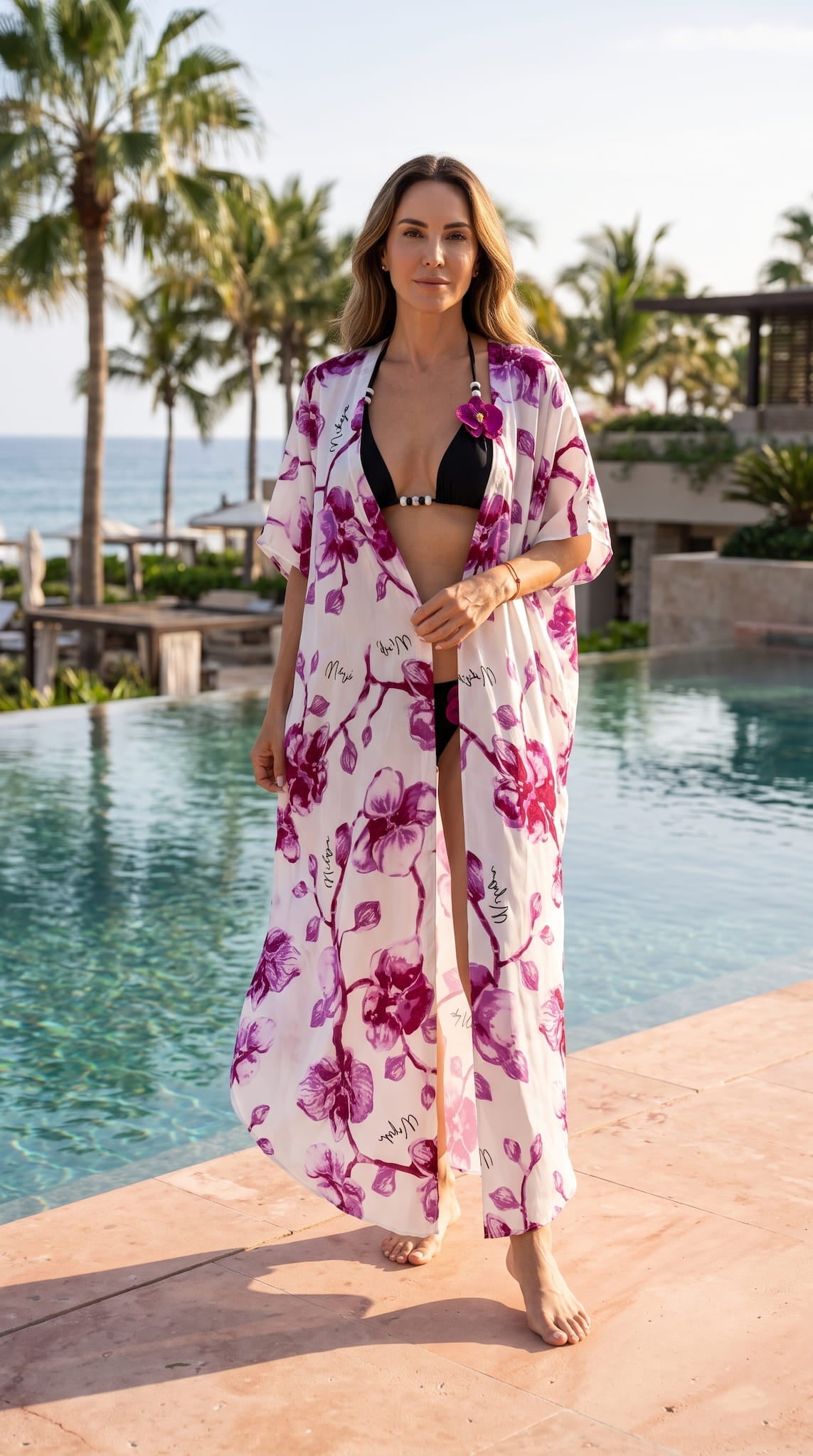 Miranda long cover up 100% Silk