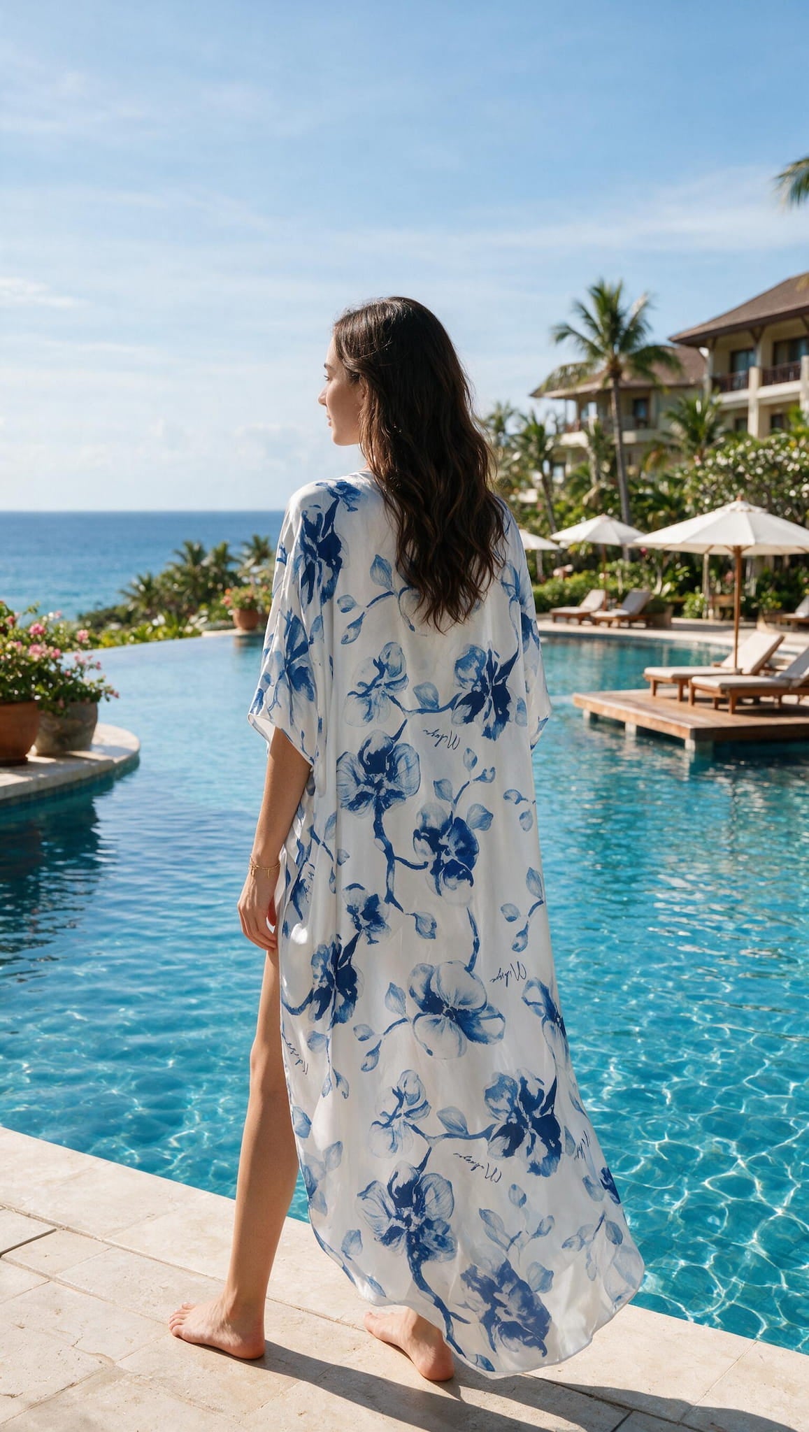 Miranda long cover up 100% Silk